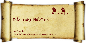 Mándy Márk névjegykártya
