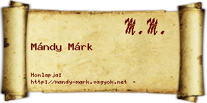 Mándy Márk névjegykártya